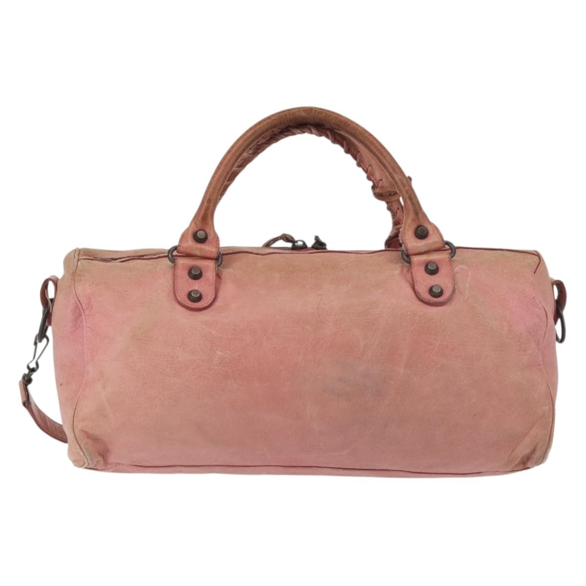 Balenciaga Twiggy Classic Studs Bag Leather, PINK, LEATHER, Handbag