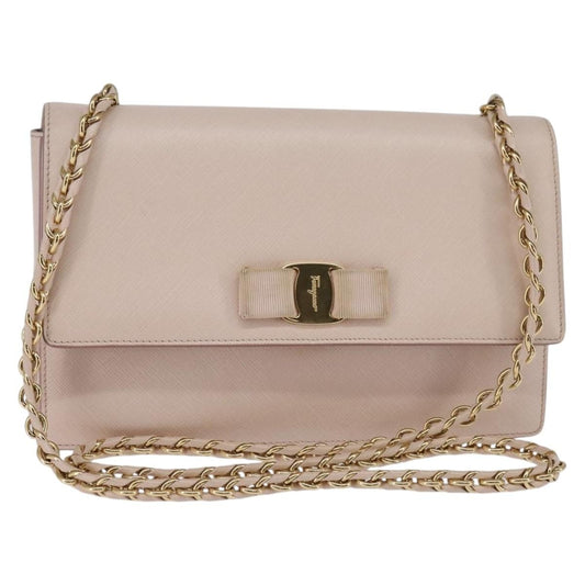 Salvatore Ferragamo Ginny Crossbody Bag Leather, PINK, LEATHER, Shoulder bag