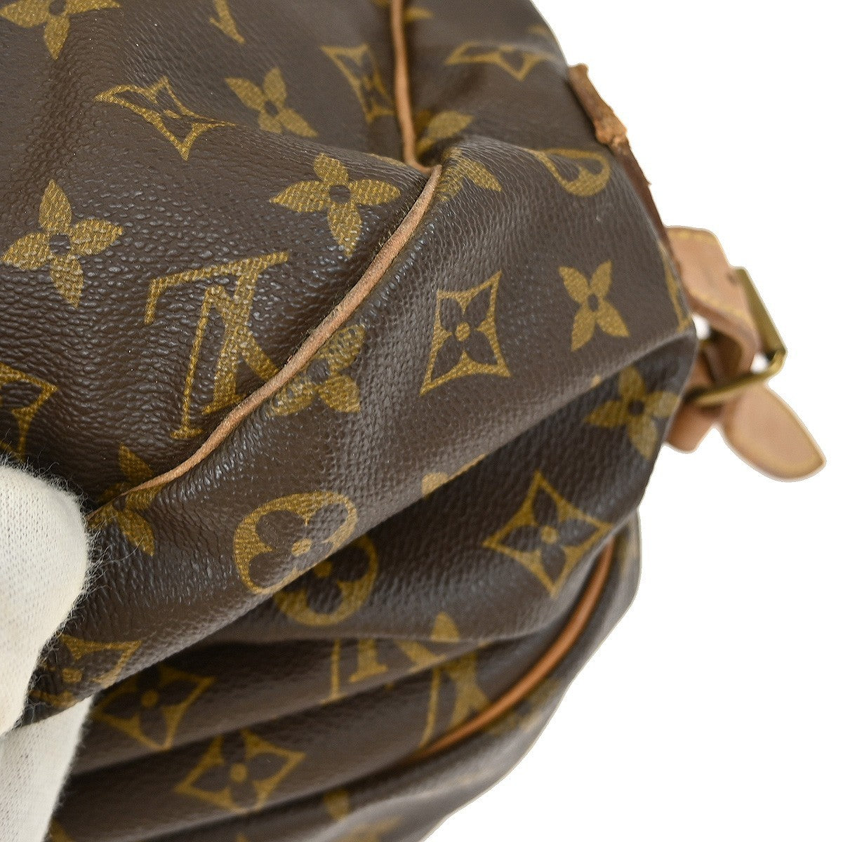 Louis Vuitton Saumur Handbag Monogram Canvas, BROWN, CANVAS, Shoulder bag