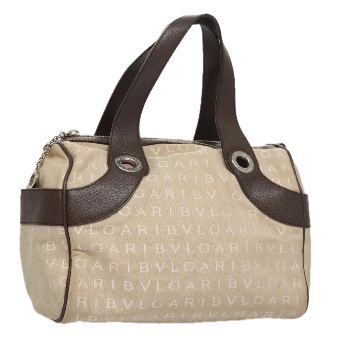 Bvlgari B.Zero1 Logomania Bag Canvas with Leather, BEIGE, CANVAS, Handbag