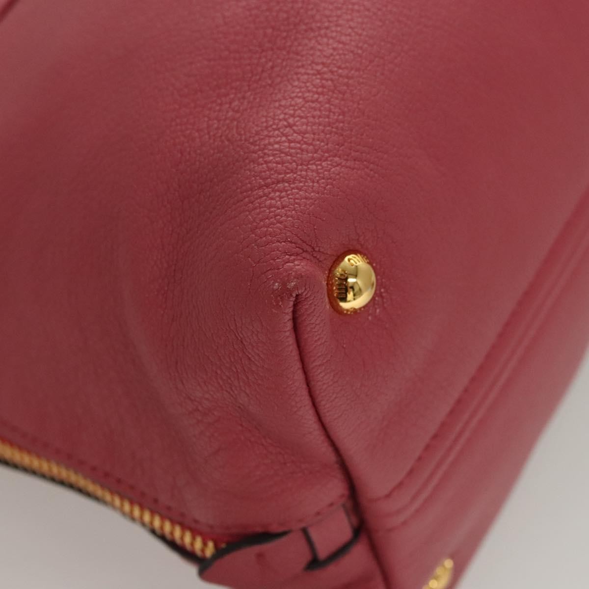 Miu Miu Convertible Madras Side Zip Satchel Grainy Leather, PINK, LEATHER, Handbag