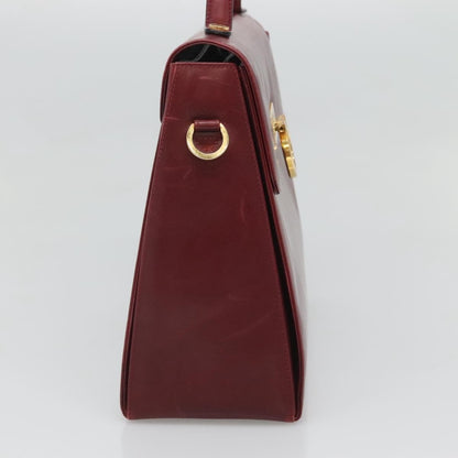 Salvatore Ferragamo Gancini handbag Leather, BURGUNDY, LEATHER, Handbag