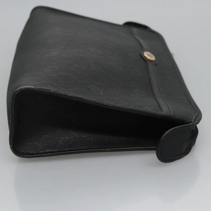 Christian Dior Vintage Honeycomb Zip Pouch Coated Canvas, BLACK, CANVAS, Clutche & pouche