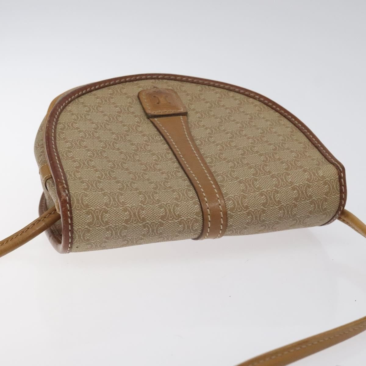 Celine Vintage Macadam Shoulder Bag Canvas, BEIGE, CANVAS, Shoulder bag