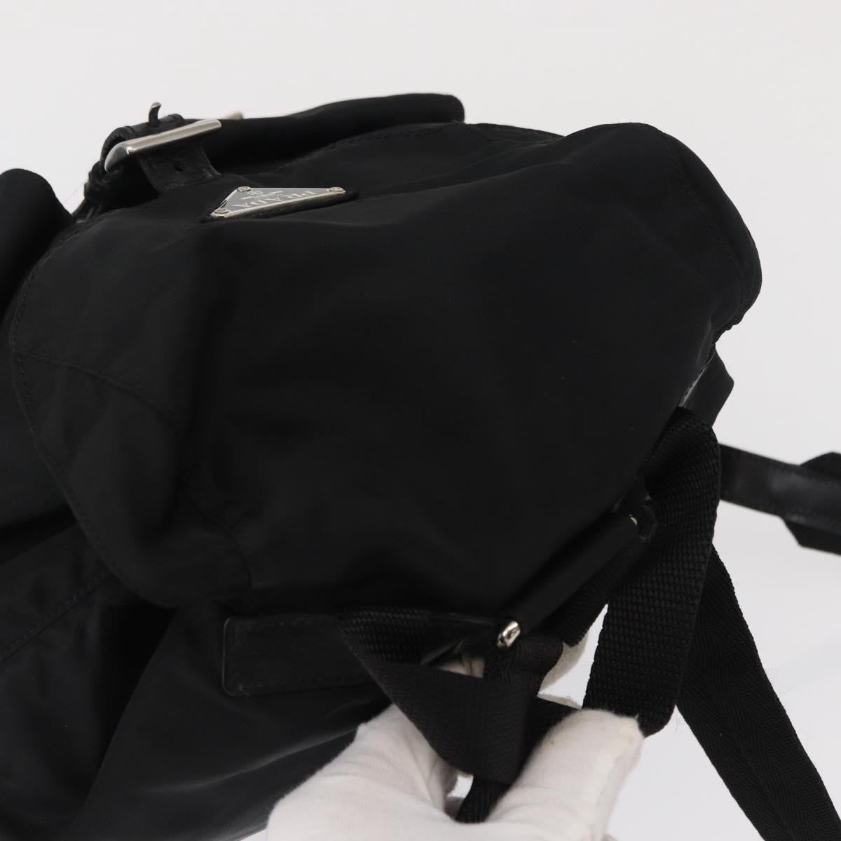 Prada Double Front Pocket Backpack Tessuto, BLACK, NYLON, Backpack