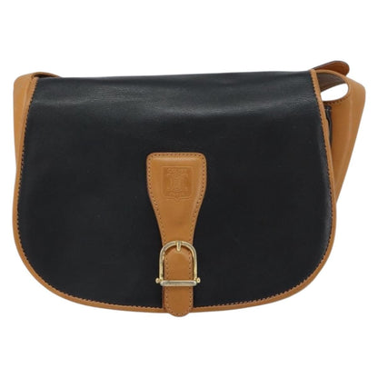 Celine Vintage Shoulder Bag Leather, BLACK, LEATHER, Shoulder bag