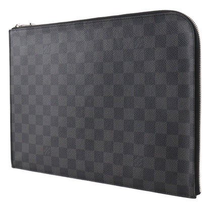 Louis Vuitton Zip Around Pochette Jour Damier Graphite, BLACK, CANVAS, Clutche & pouche