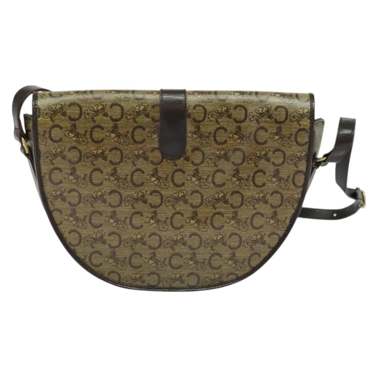 Celine C Sulky Shoulder bag Canvas and Leather, BEIGE, CANVAS, Shoulder bag