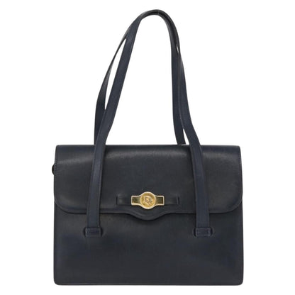 Christian Dior Vintage Handbag Leather, NAVY, LEATHER, Handbag