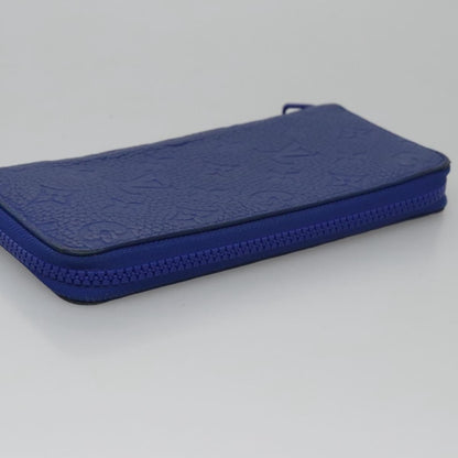 Louis Vuitton Zippy Wallet NM Taurillon Leather, Blue, Canvas, Wallet