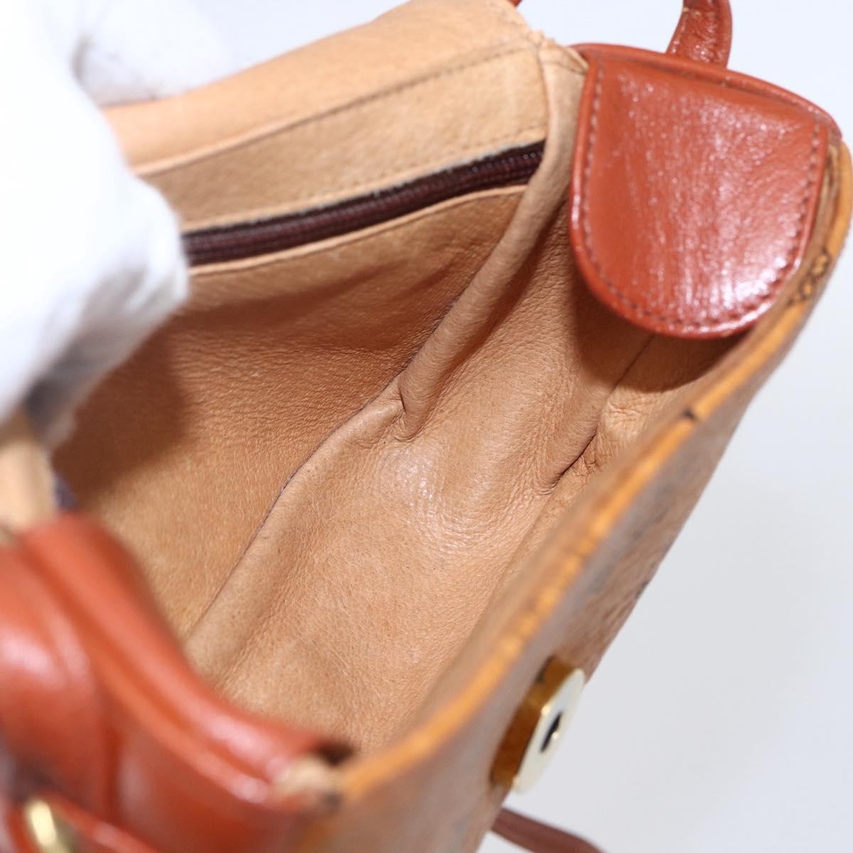 MCM Visetos Shoulder bag Canvas and Leather, BROWN, CANVAS, Shoulder bag