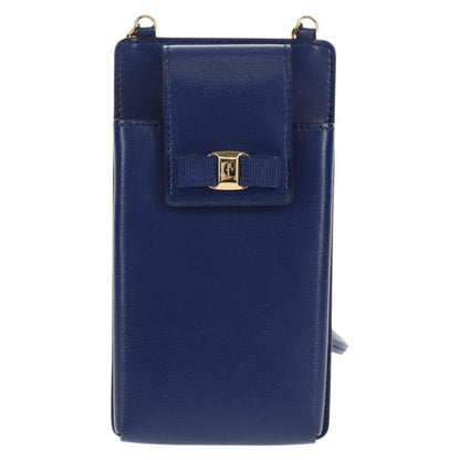 Salvatore Ferragamo Vintage Vara Crossbody Bag Nylon, BLUE, LEATHER, Clutche & pouche
