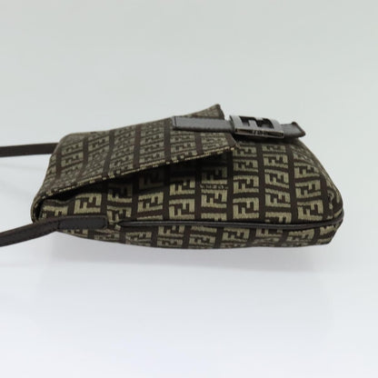 Fendi Mamma Baguette Shoulder Bag Canvas, BROWN, CANVAS, Shoulder bag
