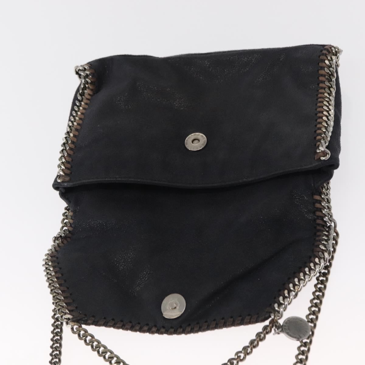 Stella McCartney Falabella Fold Over Crossbody Bag Shaggy Deer, NAVY, POLYESTER, Shoulder bag