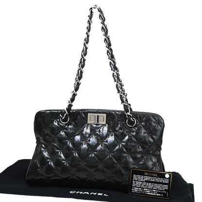 Chanel Reissue 2.55 Tote Quilted Calfskin, BLACK, PATENT_LEATHER, Shoulder bag