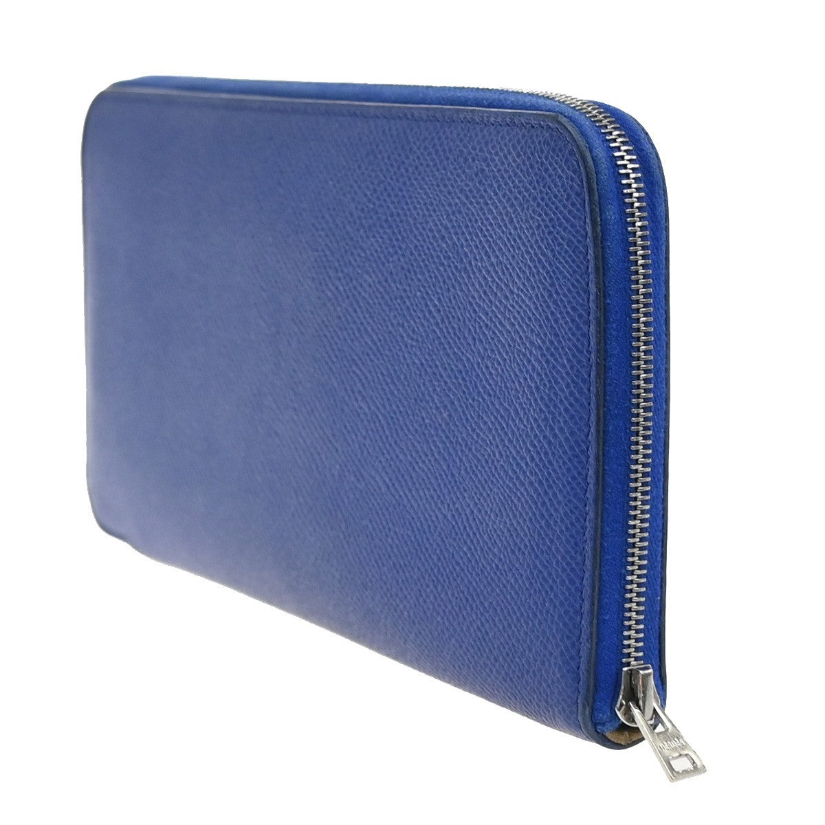 Hermes Azap Zip Around Wallet Silk'in Epsom, Blue, Leather, Wallet