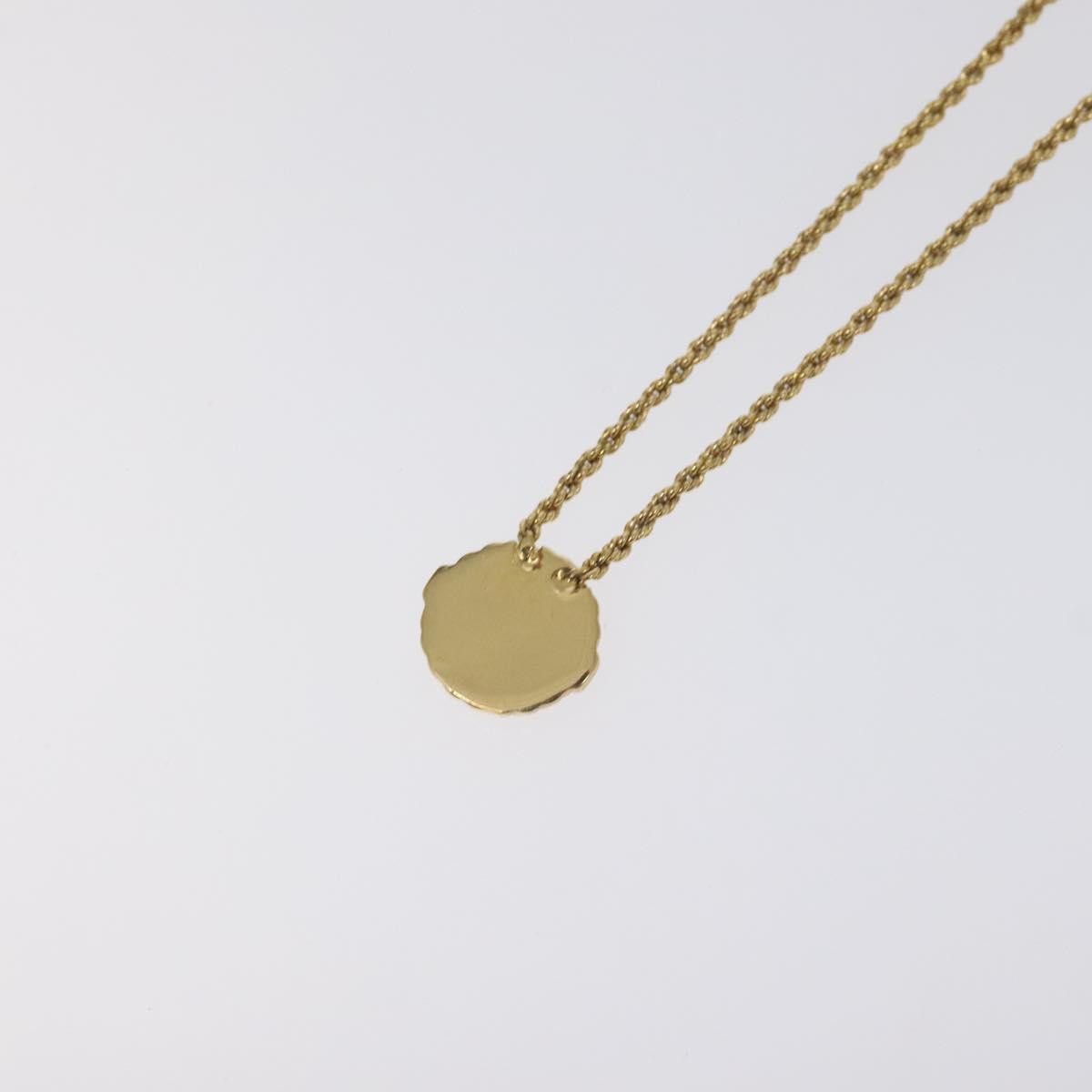Christian Dior Vintage Logo Round Pendant Necklace Metal, GOLD, METAL, Necklace