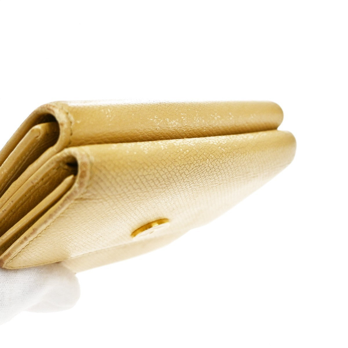 Chanel CC Trifold Flap Wallet Leather, BEIGE, LEATHER, Wallets