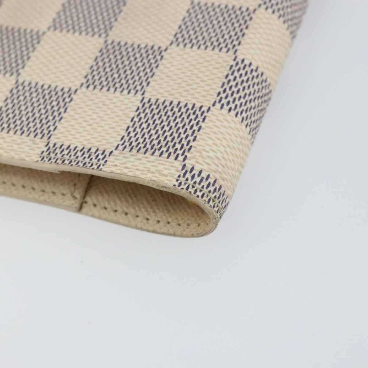 Louis Vuitton Agenda Cover Damier Azur, WHITE, CANVAS, Toiletry Case