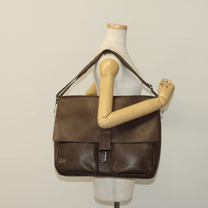 Bvlgari Flap shoulder Bag Leather, Brown, Leather, Shoulder Bag