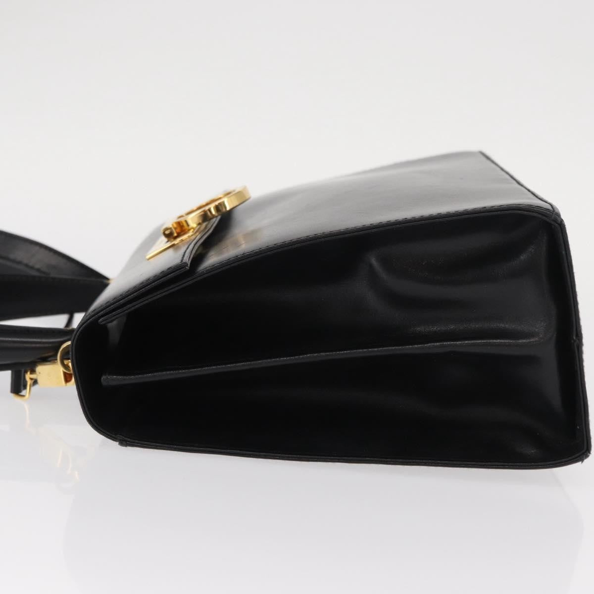 Salvatore Ferragamo Convertible Top Handle Bag Leather, BLACK, LEATHER, Handbag