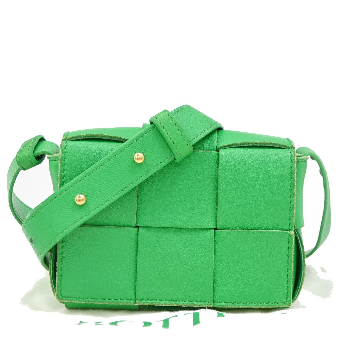 Bottega Veneta Cassette Crossbody Bag Maxi Intrecciato Leather, Green, Leather, Shoulder Bag