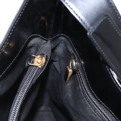Salvatore Ferragamo Gancini Shoulder Bag Leather, BLACK, LEATHER, Shoulder bag
