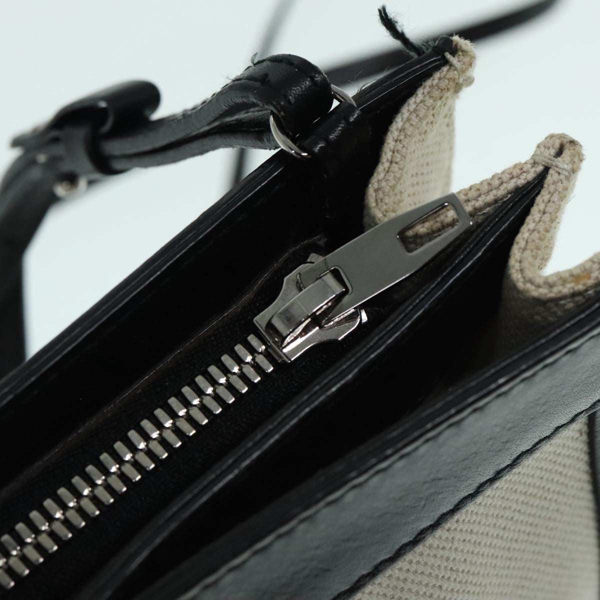 Balenciaga Navy Pochette Canvas and Leather, WHITE, CANVAS, Shoulder bag