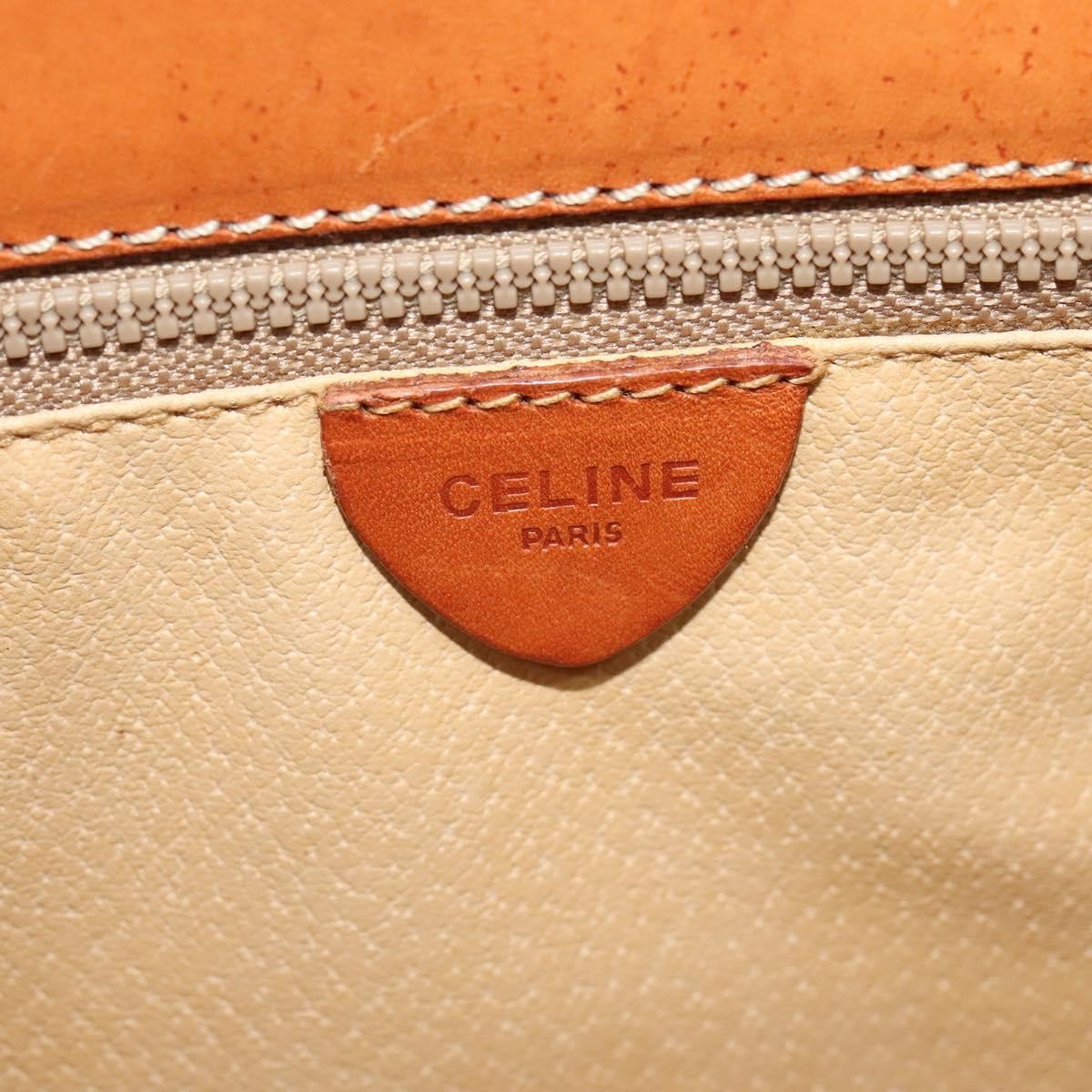 Celine Vintage Macadam Shoulder Bag Canvas and Leather, Brown, Canvas, Shoulder Bag