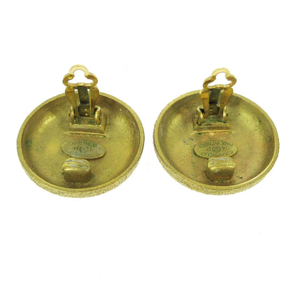 Chanel CC Round Earrings Metal, GOLD, GOLD, Earrings