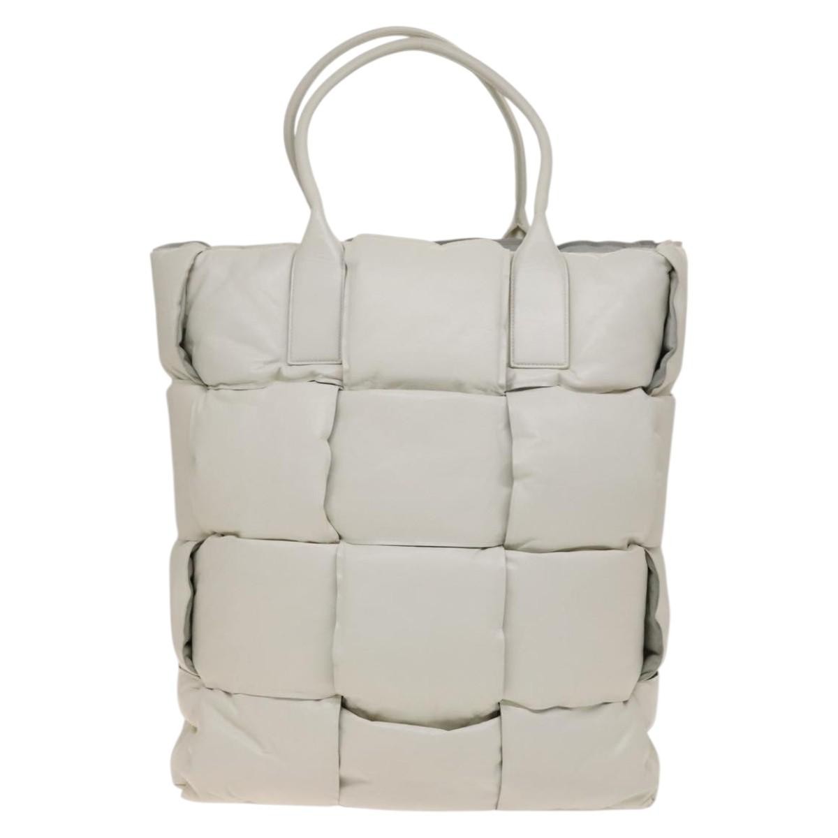 Bottega Veneta Squash Tote Padded Maxi Intrecciato Leather, WHITE, LEATHER, Tote bag