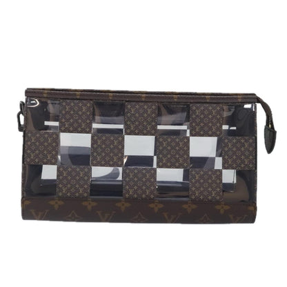 Louis Vuitton Chess Stand Pouch Canvas, BROWN, CANVAS, Clutche & pouche