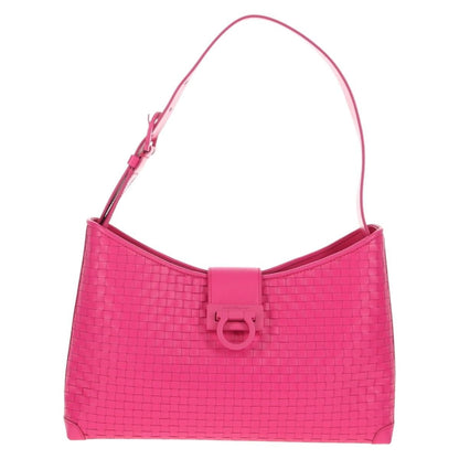 Salvatore Ferragamo Gancini Shoulder Bag Leather, PINK, LEATHER, Shoulder bag