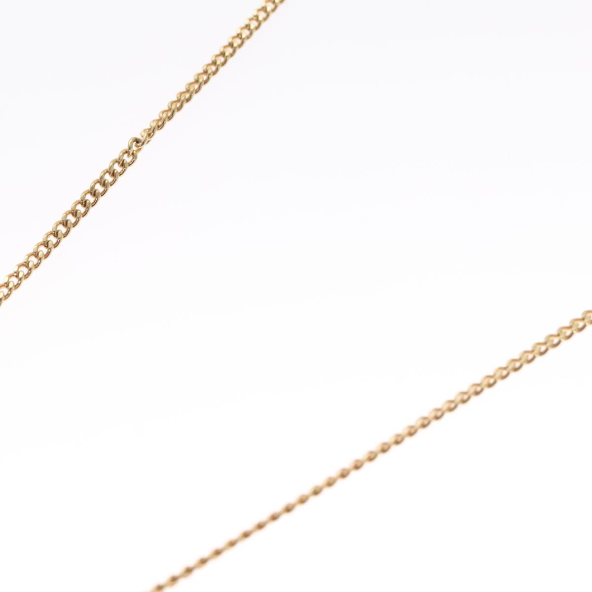 Christian Dior Vintage Logo Round Pendant Necklace Metal, GOLD, METAL, Necklace