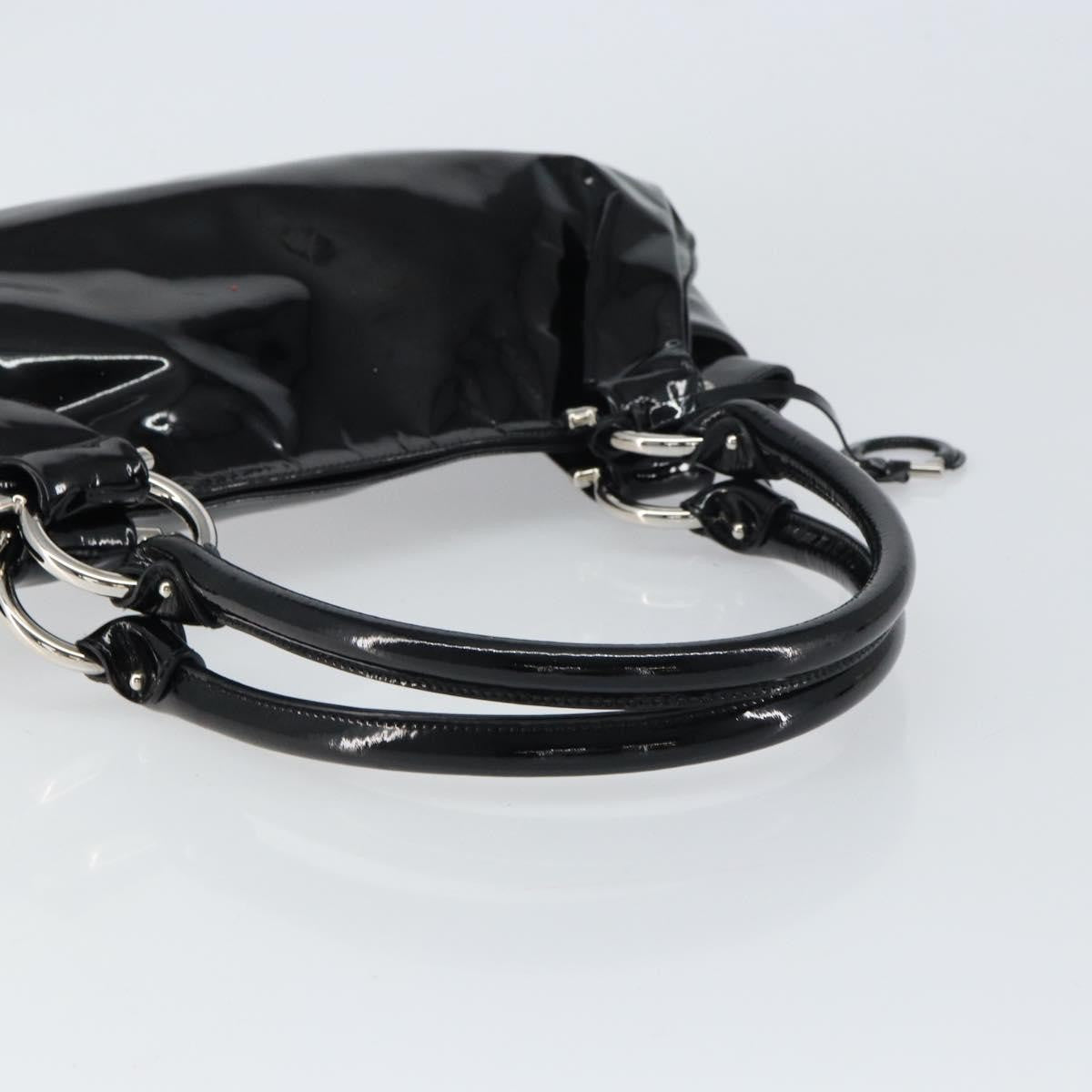 Salvatore Ferragamo Gancini Tote Patent leather, BLACK, PATENT_LEATHER, Tote bag