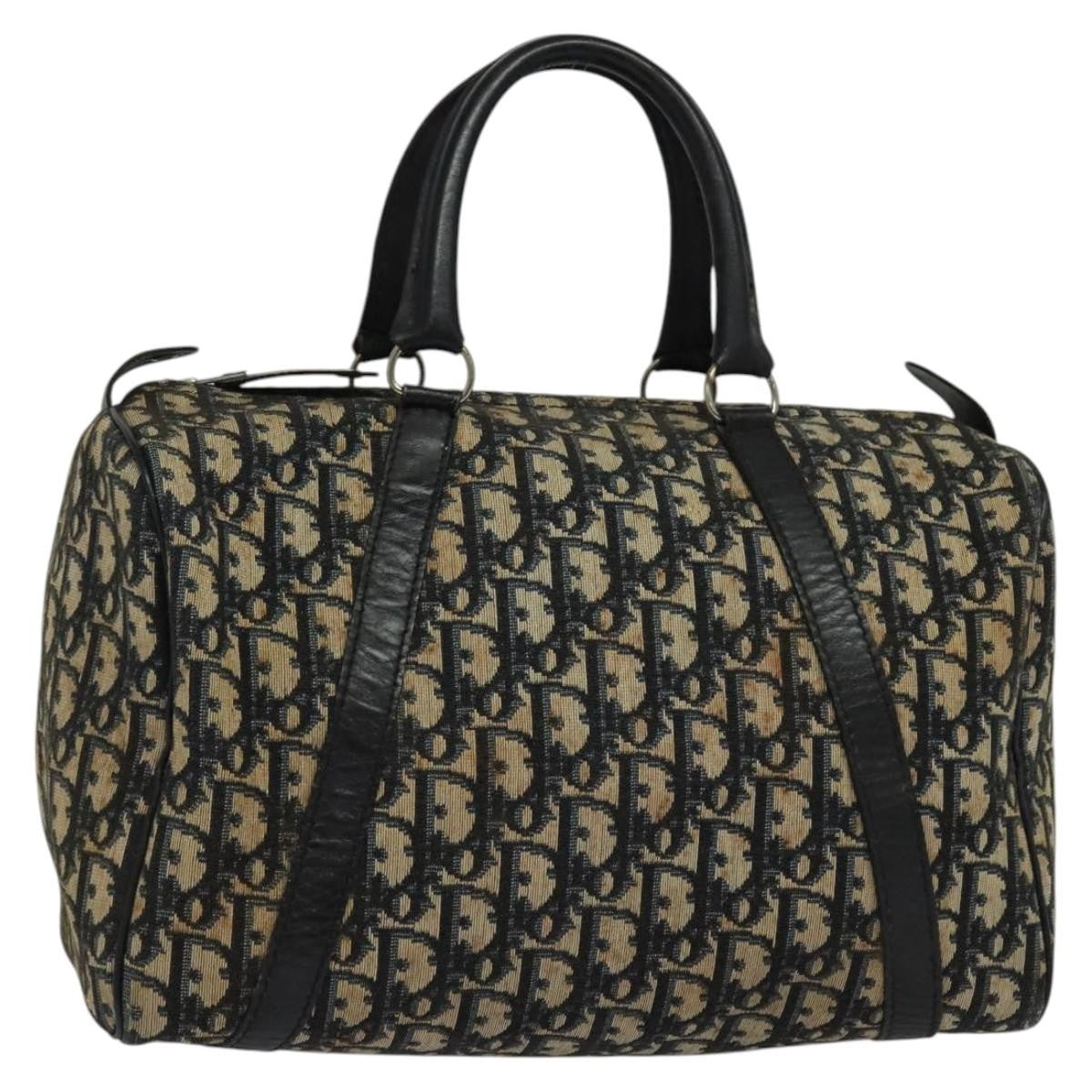 Christian Dior Vintage Trotter Boston Bag Diorissimo Canvas, NAVY, CANVAS, Handbag