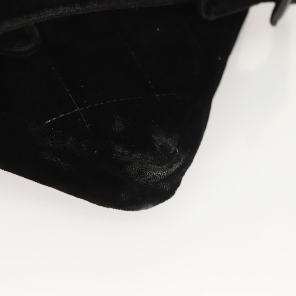 Chanel Vintage CC Flap Waist Bag Quilted Leather, BLACK, VELVET, Handbag
