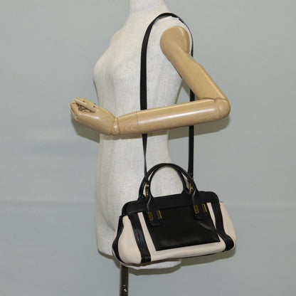 Chloe Alice Satchel Leather, WHITE, LEATHER, Handbag