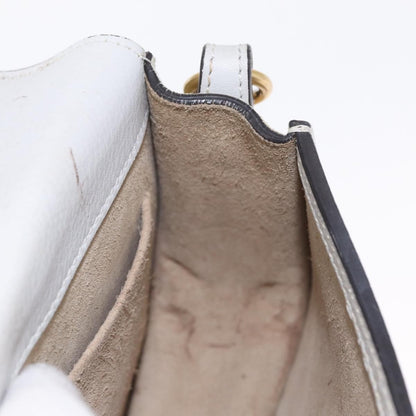 Chloe Nile Crossbody Bag Leather, WHITE, LEATHER, Shoulder bag