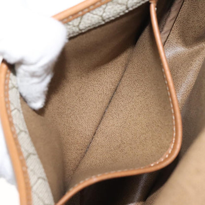 Christian Dior Vintage Honeycomb Flap Crossbody Bag Coated Canvas, BEIGE, CANVAS, Crossbody bag