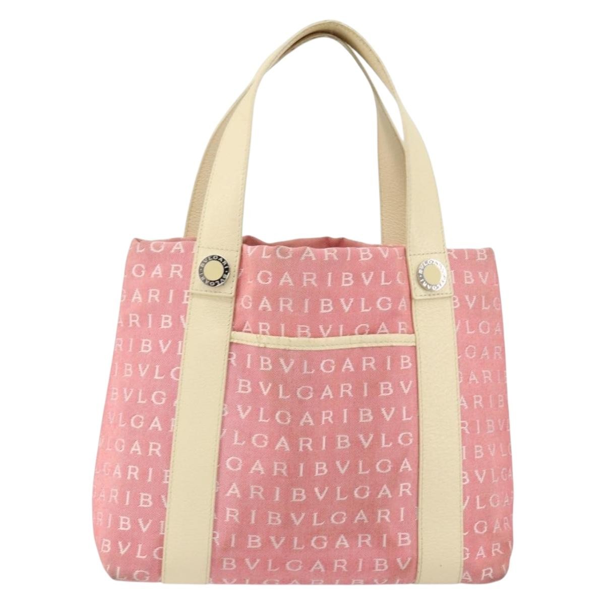 Bvlgari Logomania Handbag Canvas, PINK, CANVAS, Handbag