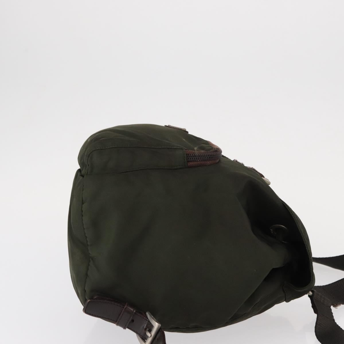 Prada Front Pocket Backpack Tessuto, Khaki, Nylon, Backpack