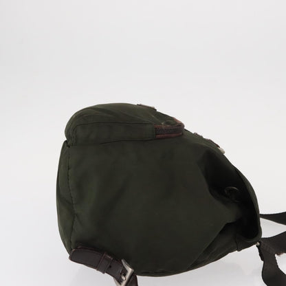Prada Front Pocket Backpack Tessuto, Khaki, Nylon, Backpack