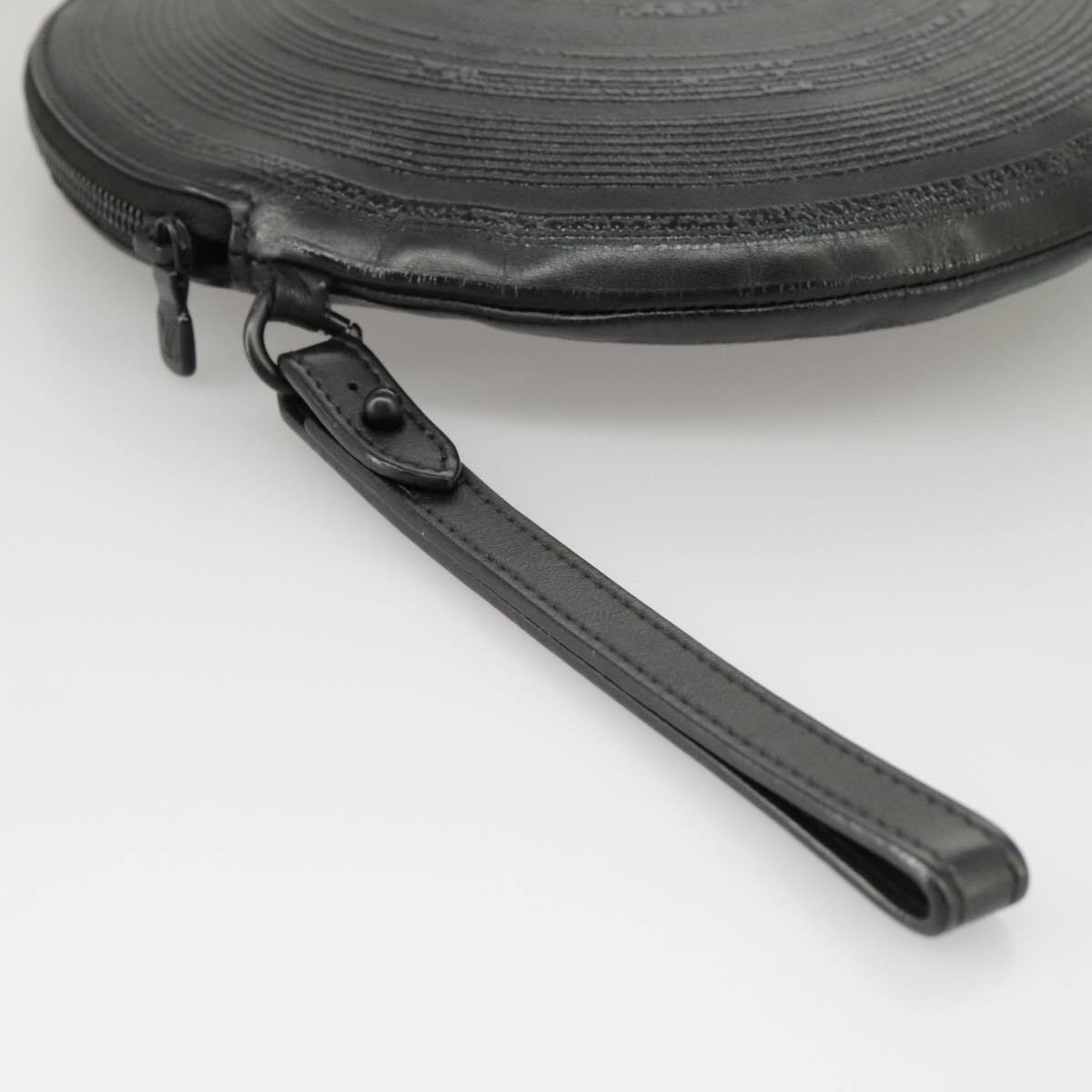 Louis Vuitton Disk pouch Leather, BLACK, LEATHER, Clutche & pouche