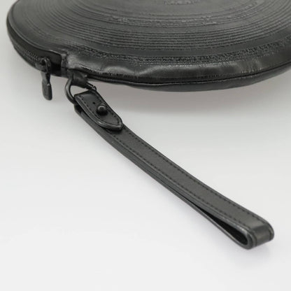 Louis Vuitton Disk pouch Leather, BLACK, LEATHER, Clutche & pouche