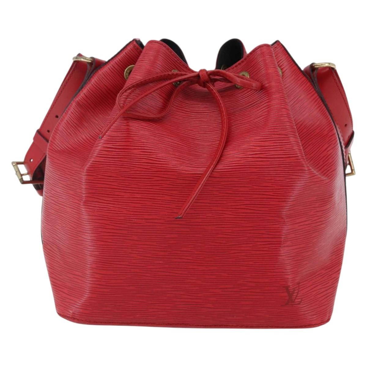 Louis Vuitton Petit Noe Handbag Epi Leather, RED, LEATHER, Handbag