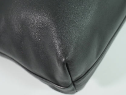 Prada Convertible Shopper Tote Soft Calf, BLACK, LEATHER, Tote bag