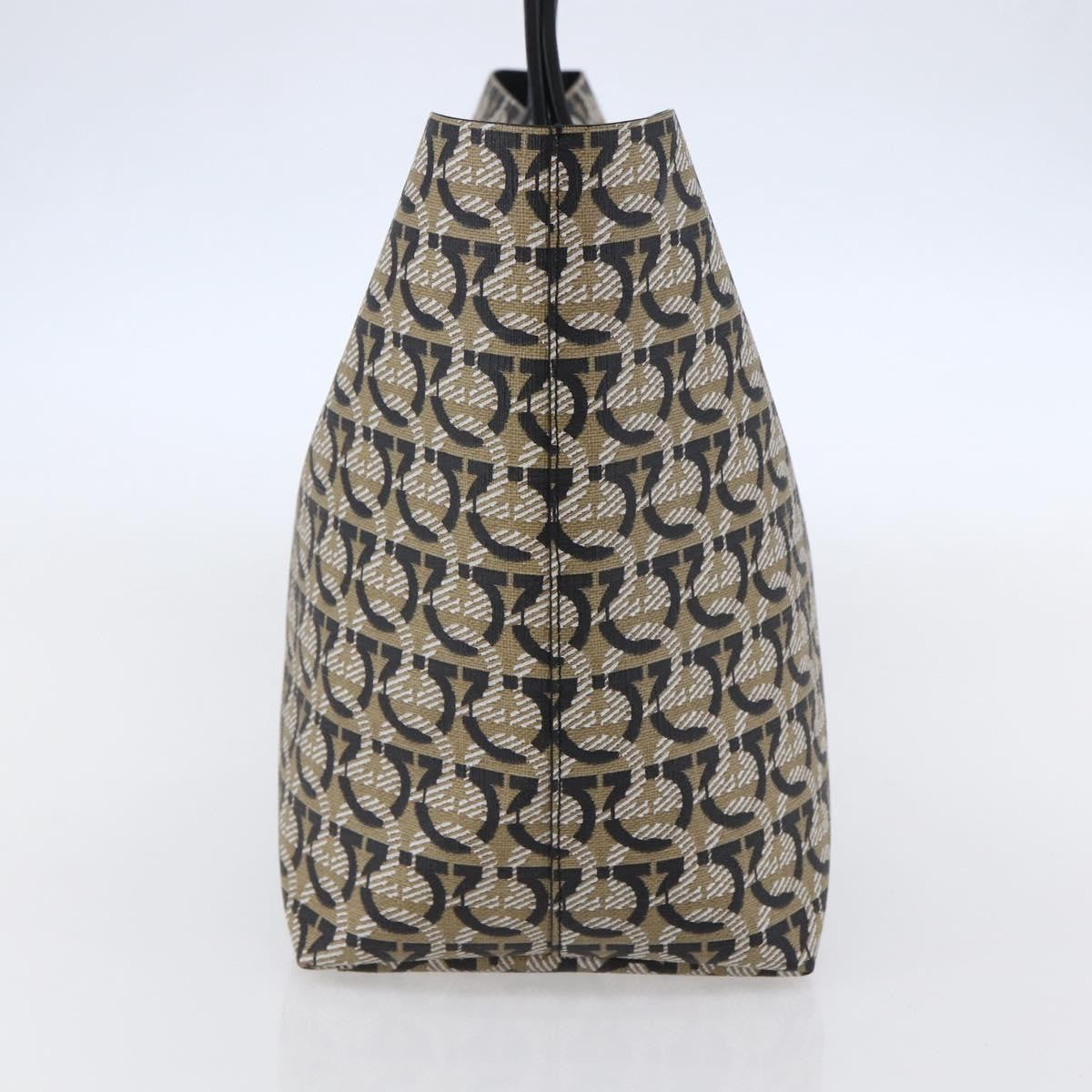 Salvatore Ferragamo Gancini Travel Tote Gancini Jacquard, BEIGE, CANVAS, Tote bag