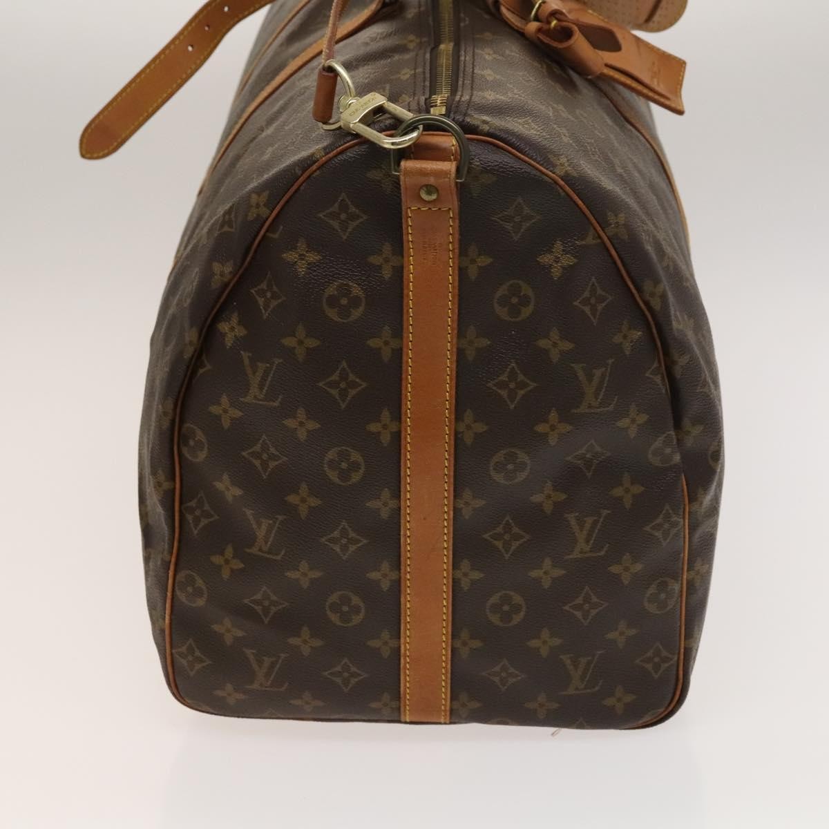 Louis Vuitton Keepall Bandouliere Bag Monogram Canvas, BROWN, CANVAS, Travel bag