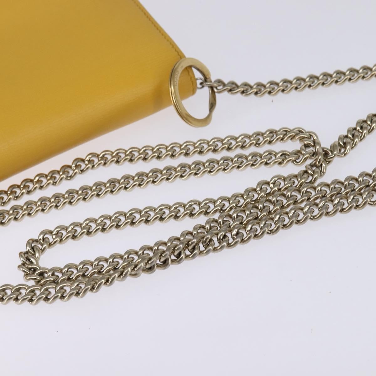 Gucci Betty Chain Wallet Leather, YELLOW, LEATHER, Clutche & pouche